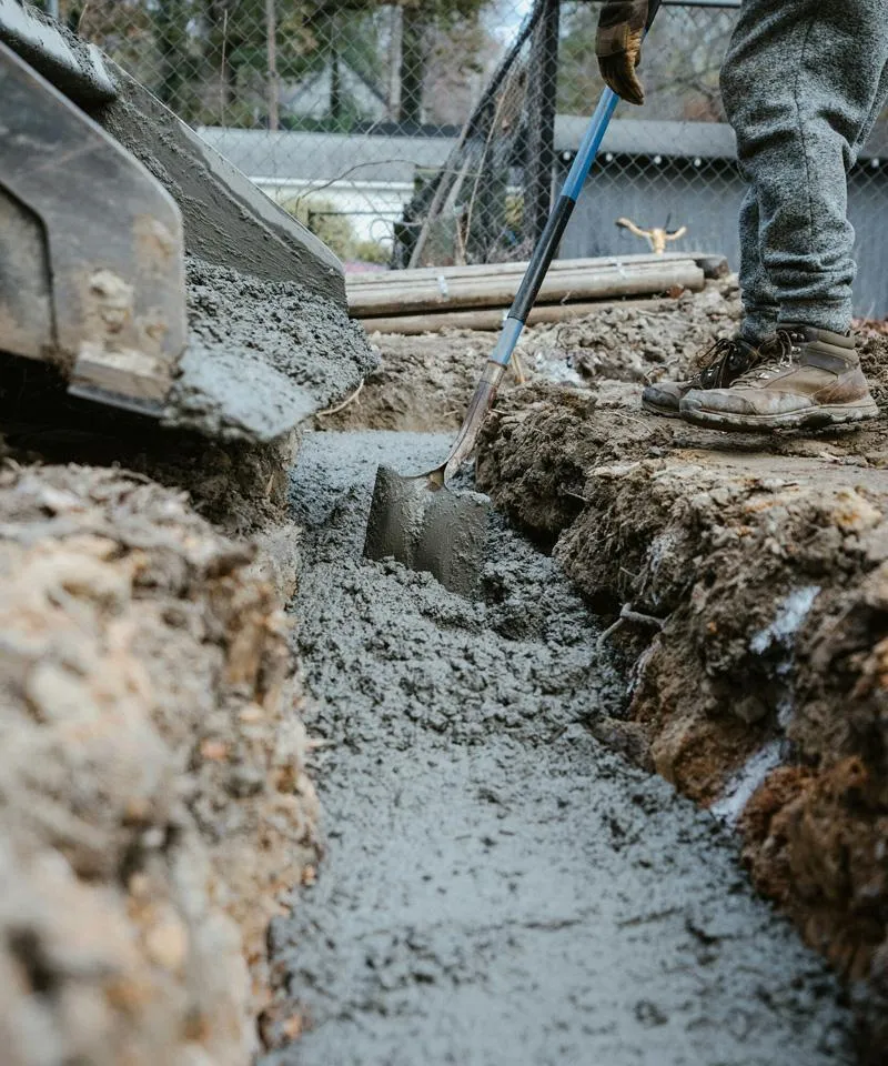 Concrete pouring to prep for driveway replacement