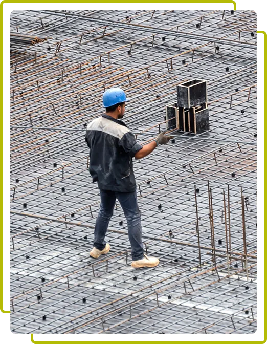 Rebar placement to prepare for concrete installation