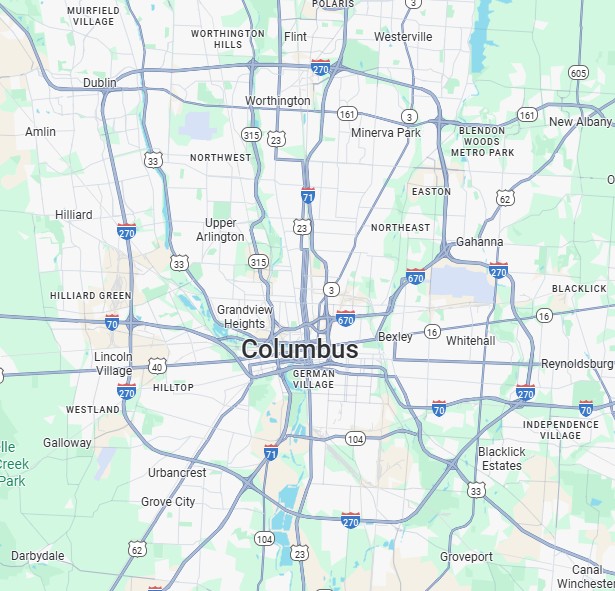 Map of Columbus Ohio